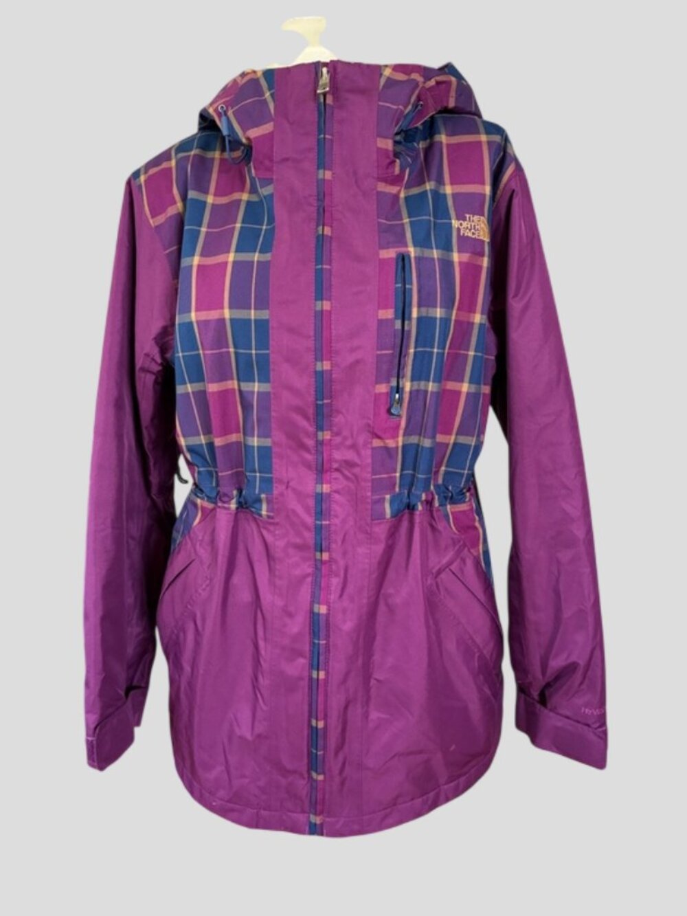 The North Face Bishop Jacket Purple And Blue Plaid Pattern Size Large